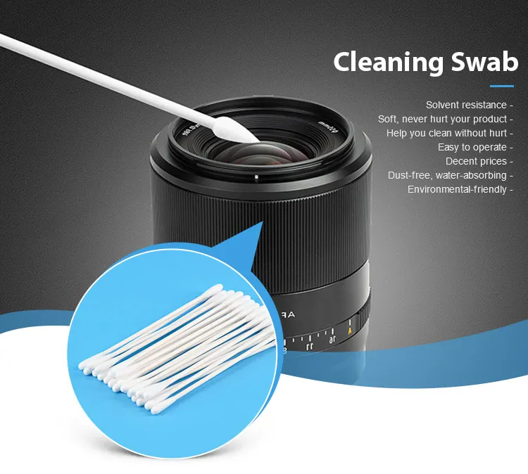 Double Shape Head Paper Stem Lens Cleaning Industrial Cotton Swab Huby 340 Lint Free Cleanroom Fibre Optic Swab