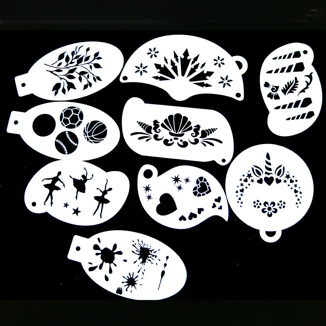 Wholesale Custom Halloween manufacturers washable fashion plates plastic facePaint dragon stencil kids