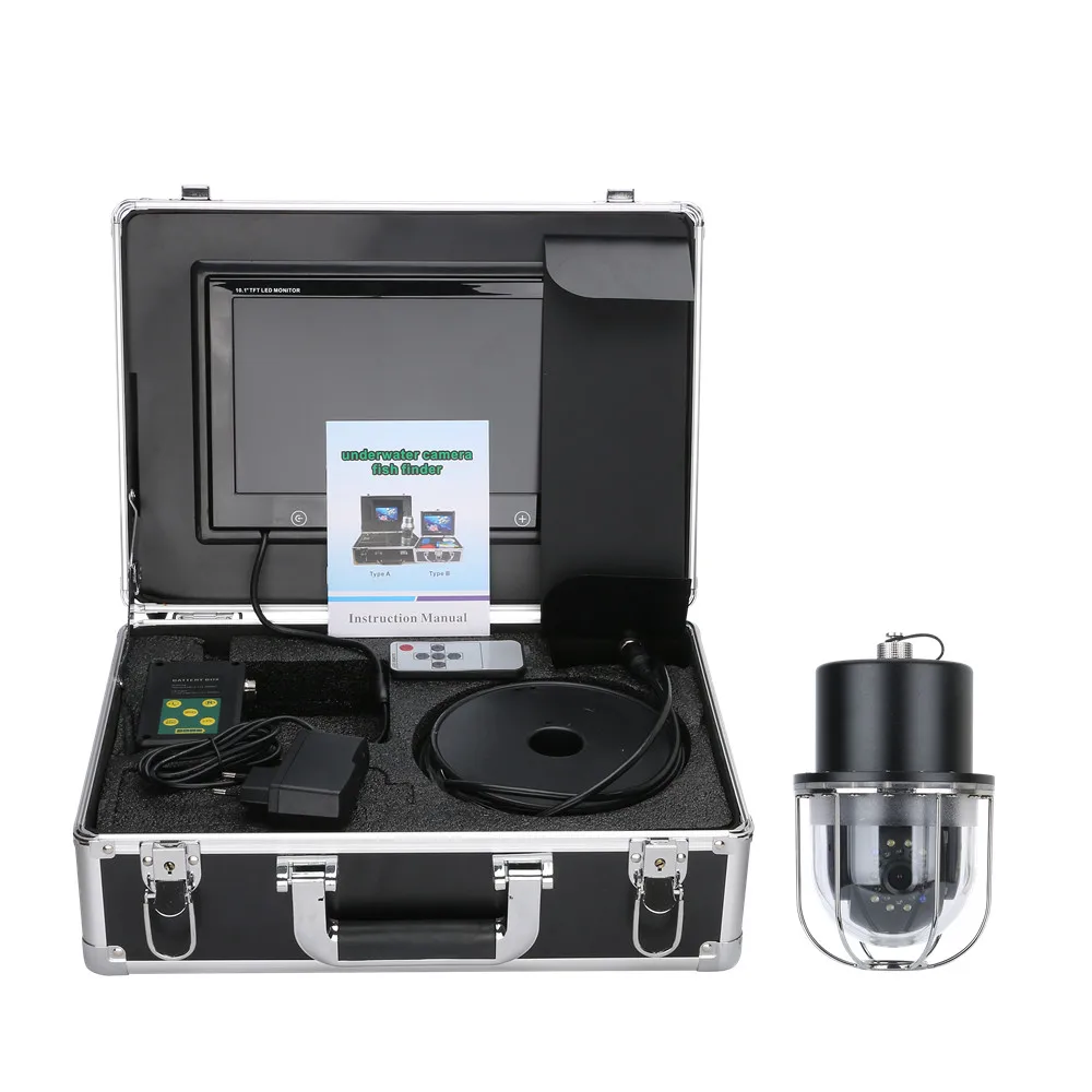 9 Inch 50m Underwater Fishing Camera Fish Finder IP68 360 Degree Rotating Dome Rotating Panoramic viewing Camera