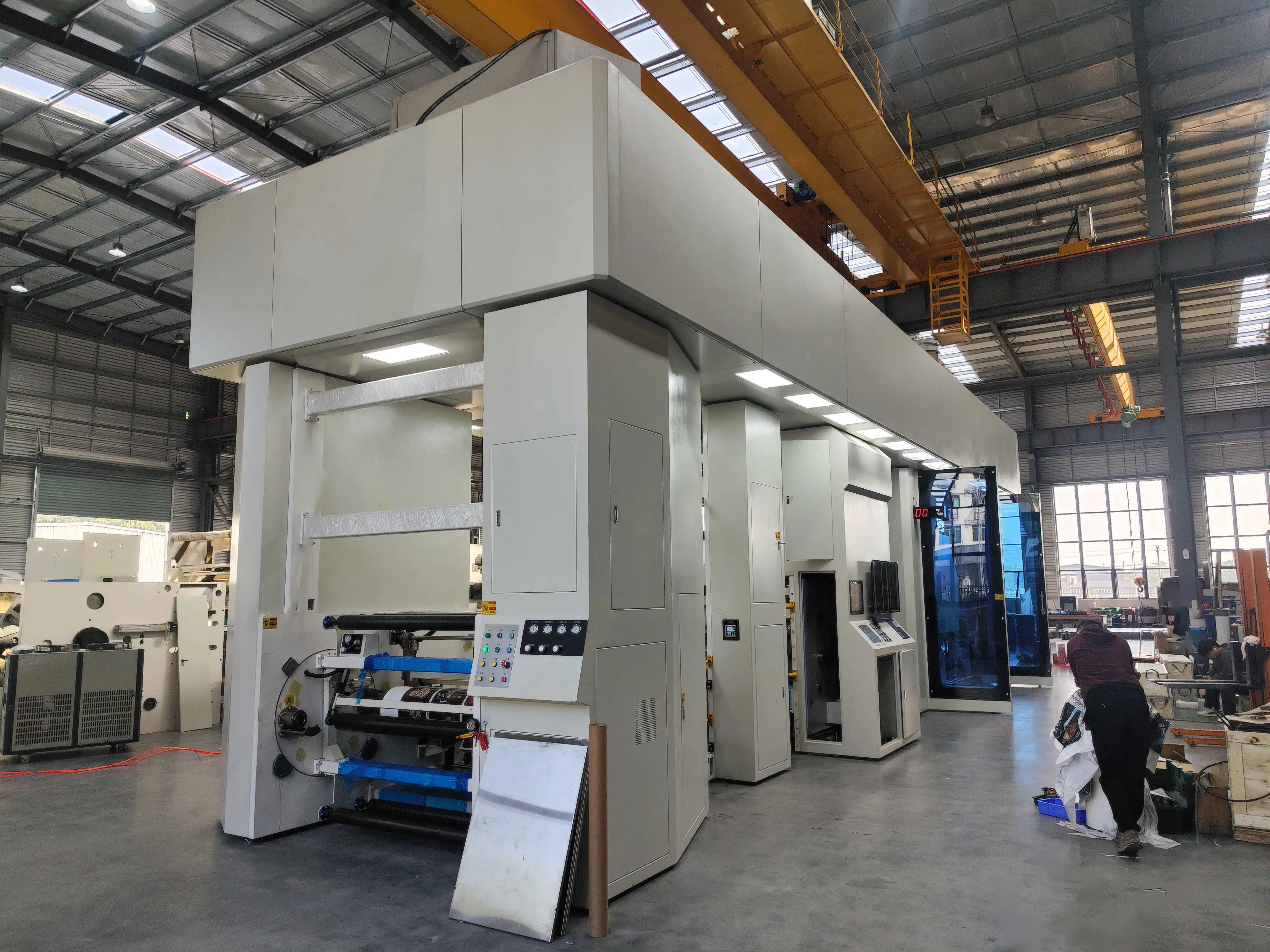 8 color flexographic CI Geaeless non-woven bag plastic film Flexographic printing press