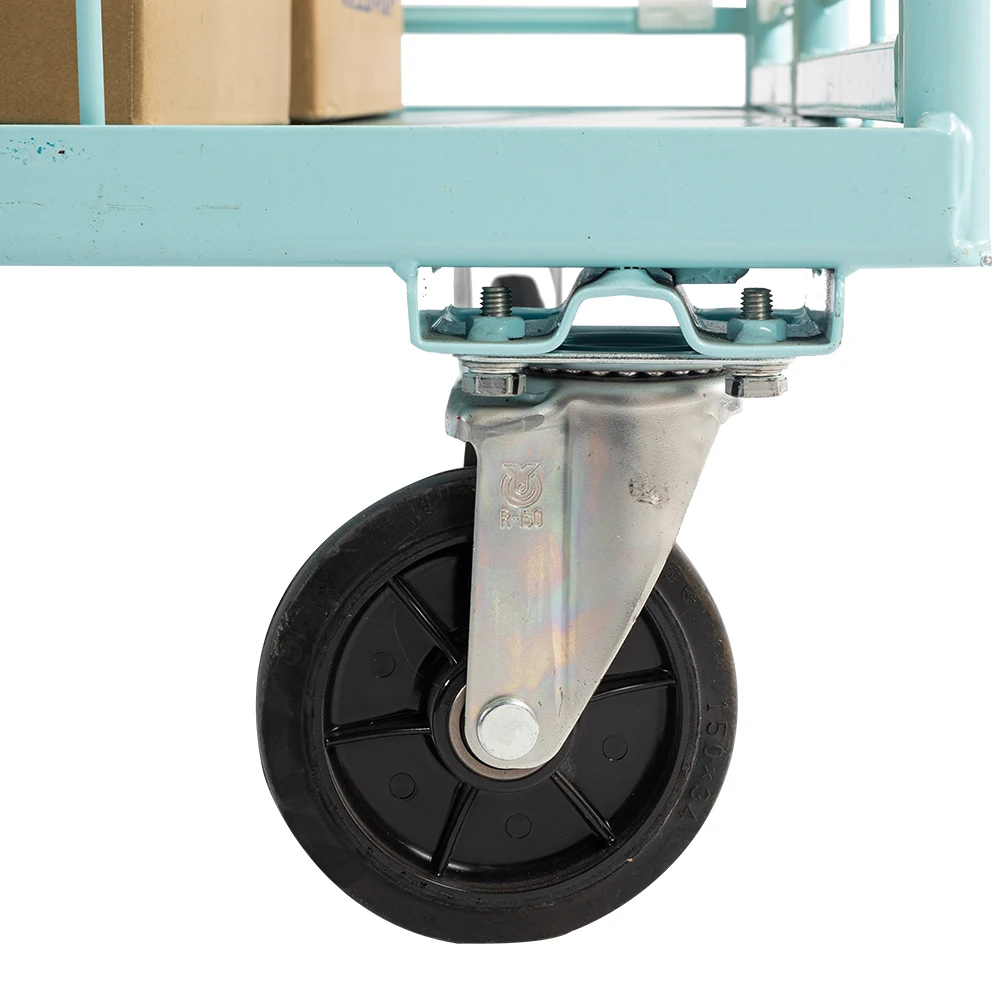 Customized 4 sided A frame nesting full security metal steel wire foldable warehouse rolling cage