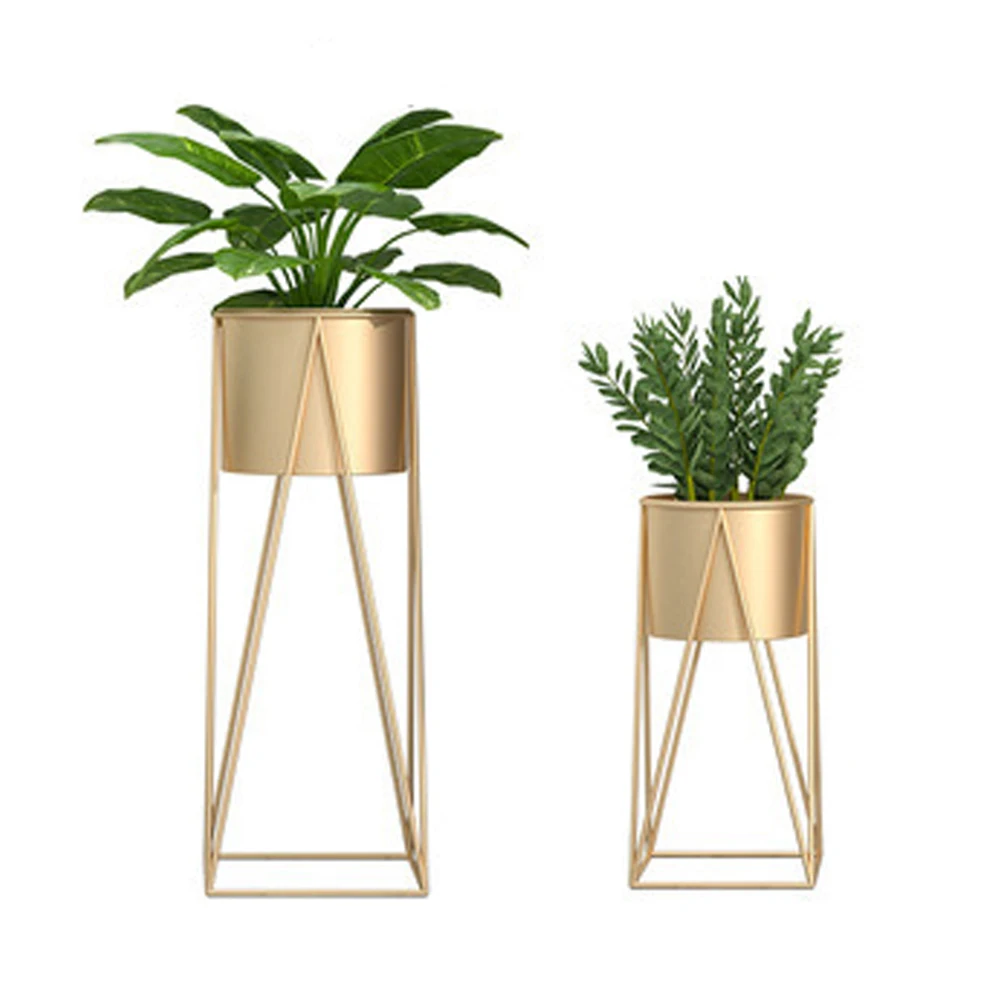 Minimalist Plant Stand Indoor And Outdoor Display Racks Gold Flower Planter Shelf