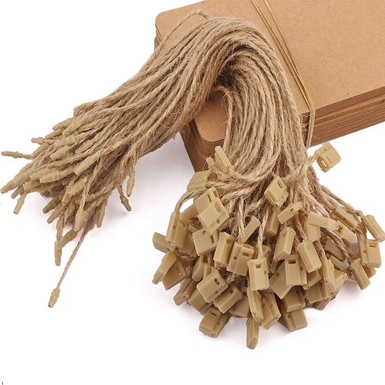 
High-Quality Strong Garment no Logo Lock Plastic Sealing Hang Tag String with Hemp Rope for Clothing 