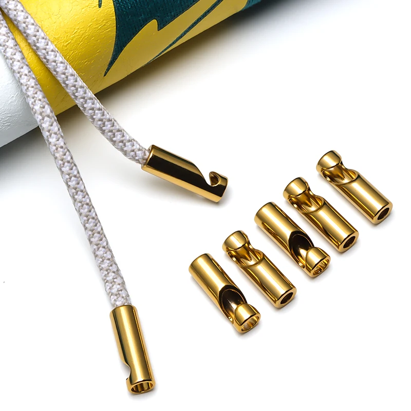2024 Factory Direct Wholesale New Design Custom Gold Curved Mouth Cord End Tip for Shoelace Shorts Hoodie String
