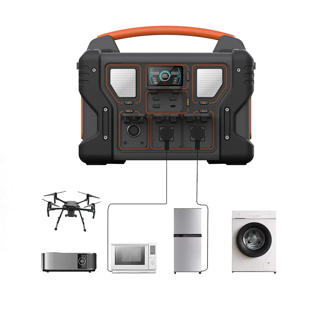 Camping home 999wh emergency mobile lithium ion battery outdoor 1000w solar generator 1000 watt portable power stations for rv