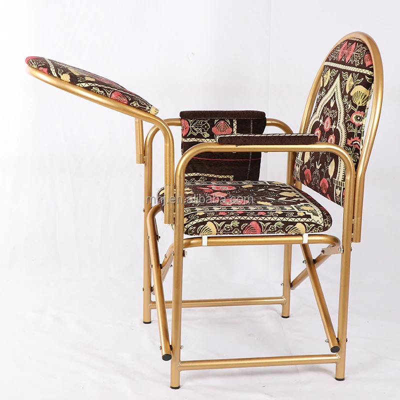 Wholesale Hot Sale Movable Pad Foldable Stacking Muslim padded Worship Metal Prayer Church Chair