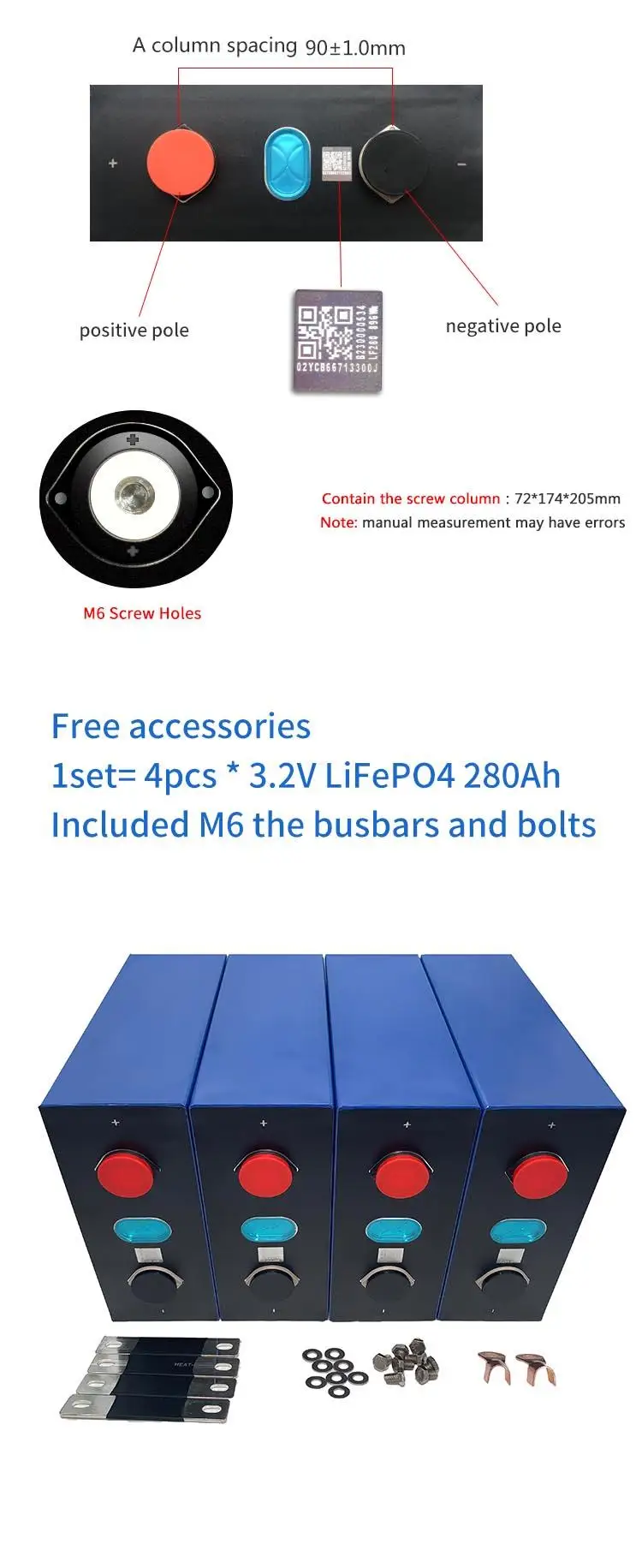 Green energy 310ah 320ah lithium iron phosphate batteries 3.2v 280ah lifepo4 battery cell lfp solar trailer RV AGV power