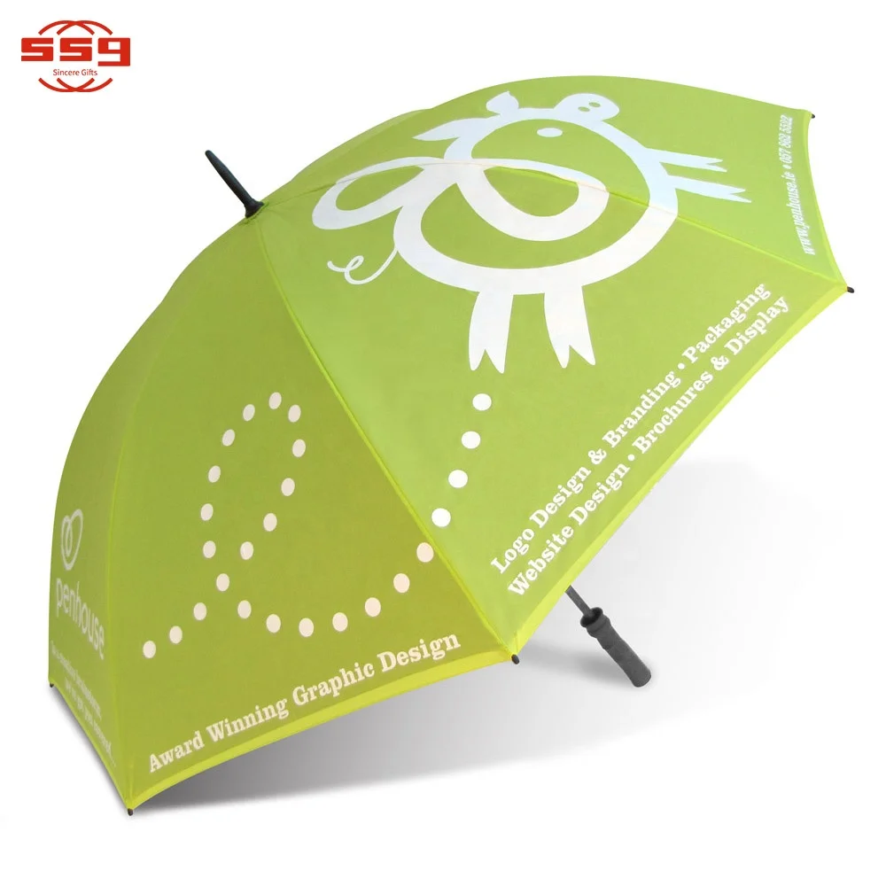 Рекламный подарок на заказ, цифровой полноразмерный большой логотип, прямой автоматический зонт для гольфа с принтом логотипа