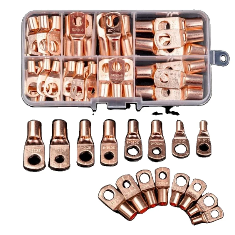 260/240/60CPS Assortment Car Auto Copper Ring Terminal Wire Crimp Connector Bare Cable Battery Terminals Soldered Connectors Kit