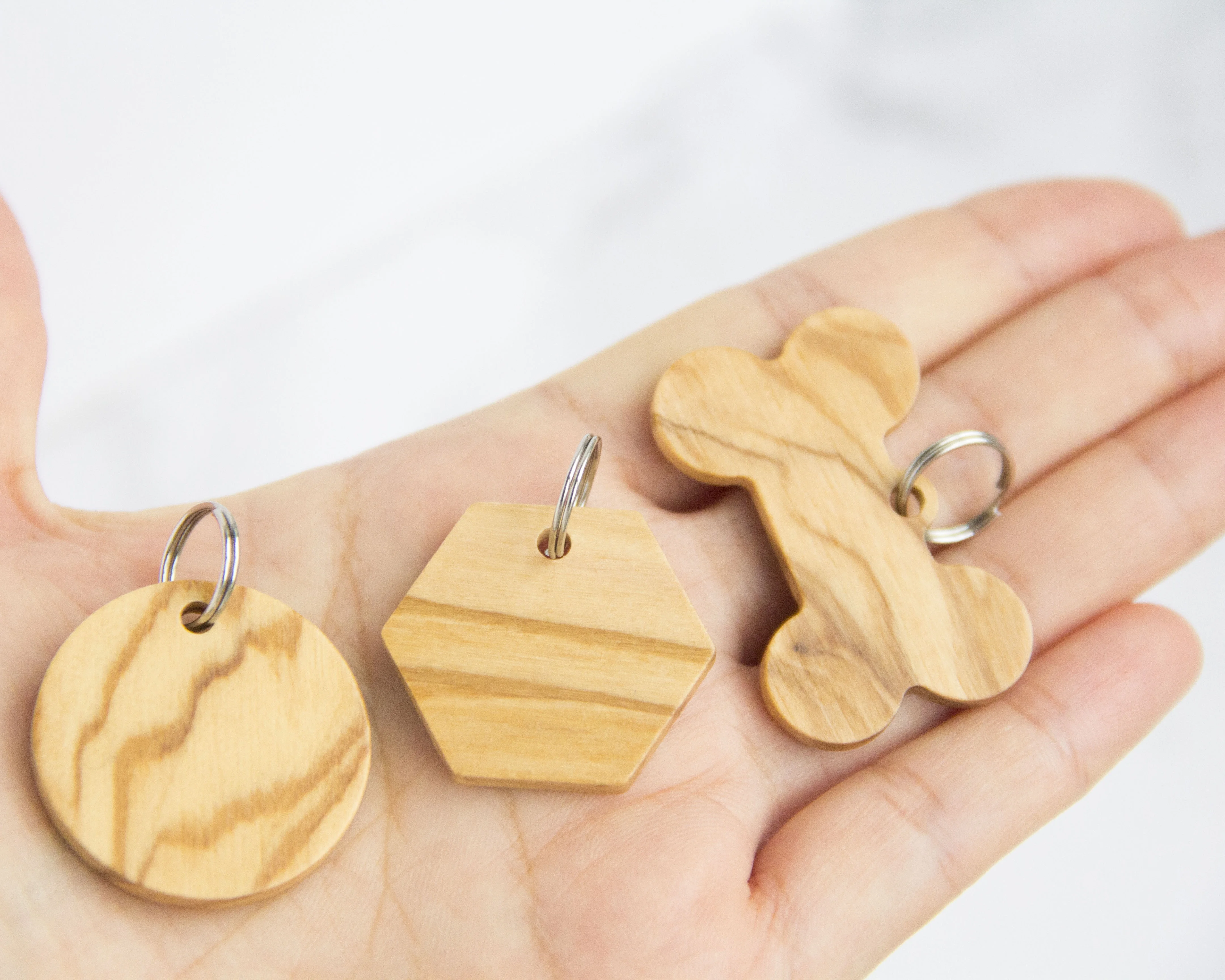 Laser Blanks Wooden Dog Tag for Pets Collar Dog Name Tag Engravable