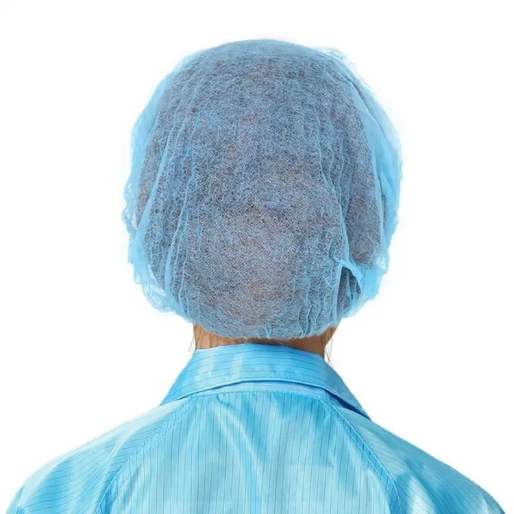 Disposable Cap Hair Net Cap Hair Hat Anti Dust Net Bouffant Cap Non-Woven Head Cover Hat Elastic Cleaning Hair Protect Hat
