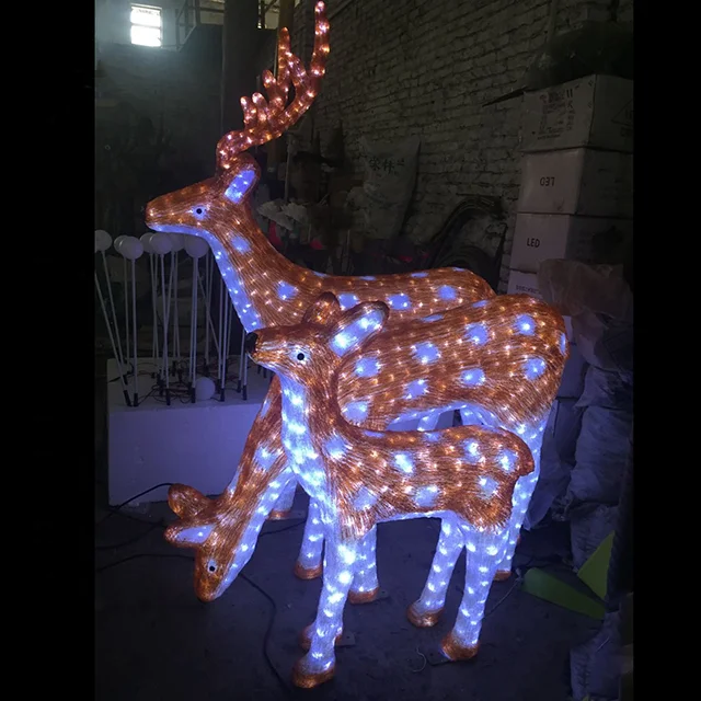 White Moose Deer LED Lights - 3D LED Motif Light for Deer with Animal Motif Design