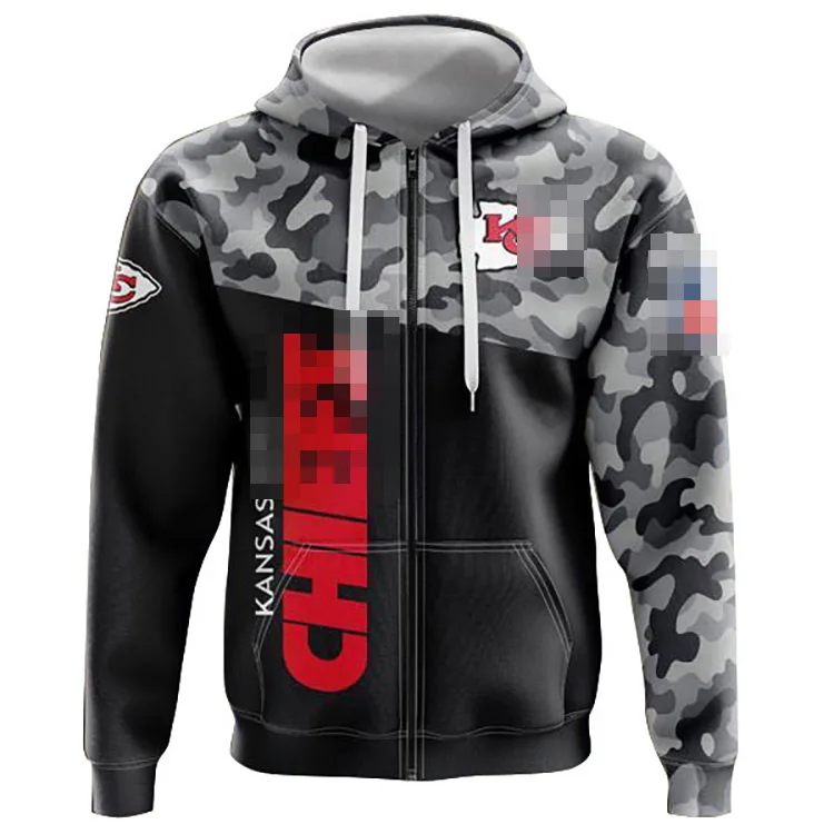 2022 Hot Sales Winter Wearing ZIP CODE Sweater Sports Football Hoodies High Quality Zipper Hoodie