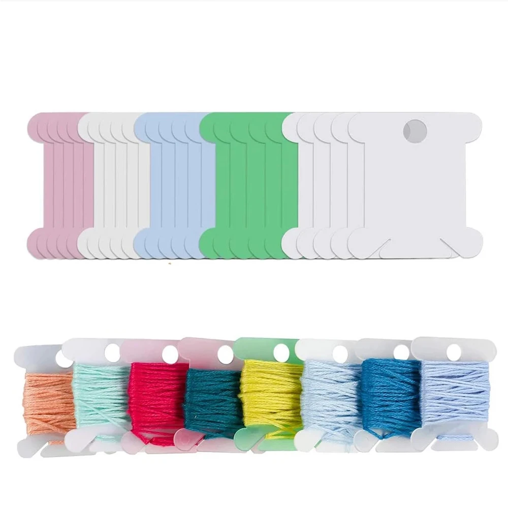 Plastic Bobbins Floss Set Spool Thread Card Embroidery Floss DIY Stitch Organizer Holder Sewing Tools