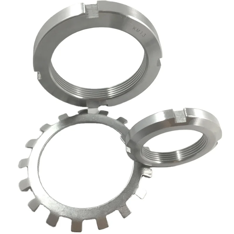 45mm steel km lock nut 2pc (DIN981) M10 - M100 Carbon Steel DIN 981 KM Shaft Lock Nuts Round Slotted Bearing Lock nuts