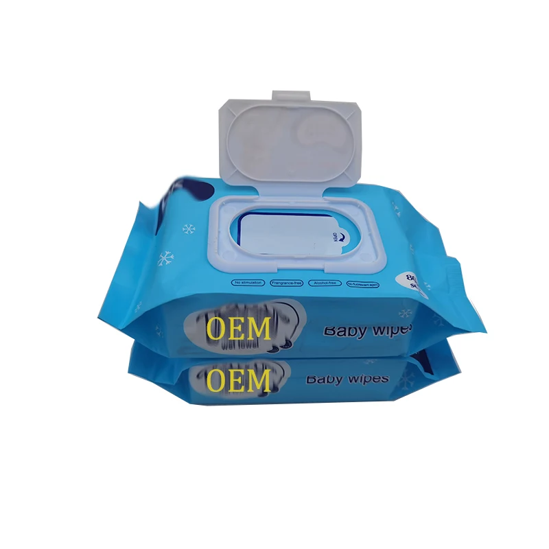 Factory custom wholesale Spunlaced non-woven organic baby cleaning wipes without fluorescent agent