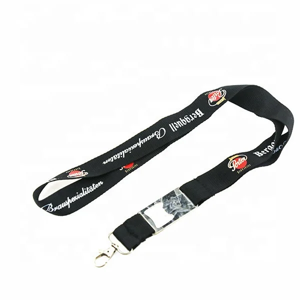 Изготовленный На Заказ полиэфирный Печатный сублимационный шнурок с открывалкой для пивных бутылок