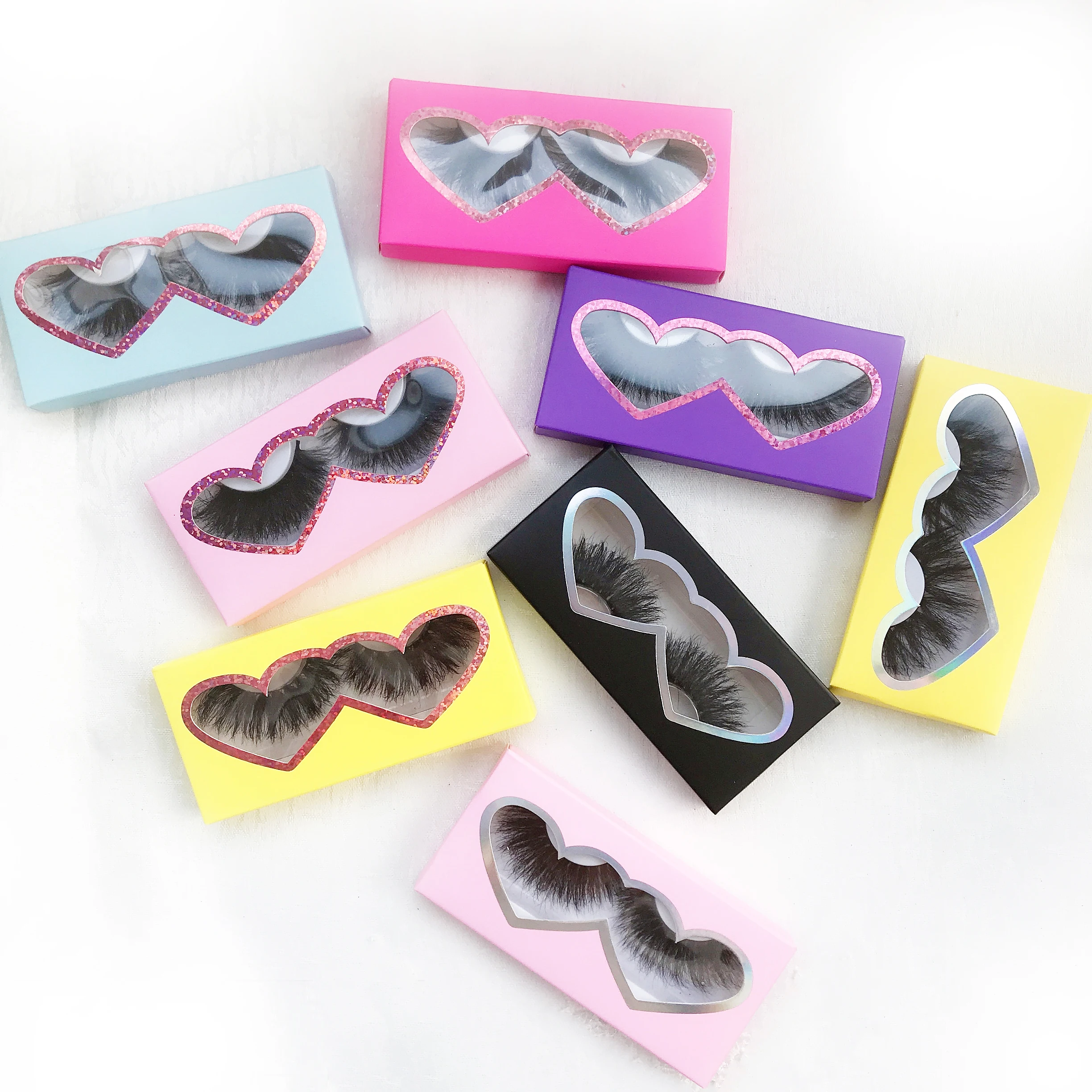 eyelash vendor customized boxes 3d mink eyelashes heart lash boxes