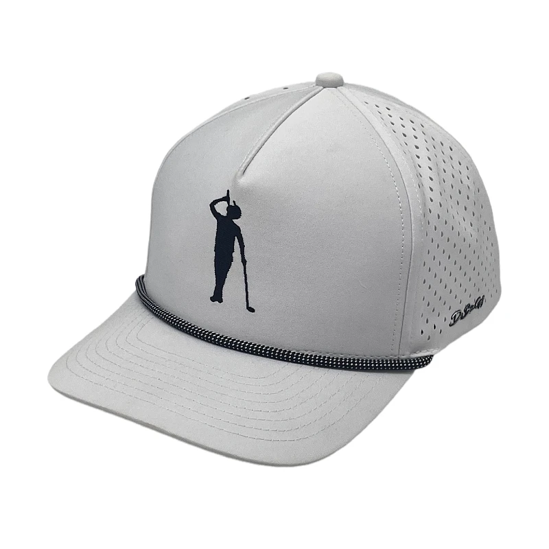 unisex outdoor sports embroidery white laser cut hole perforated structured baseball cap hat with custom logo