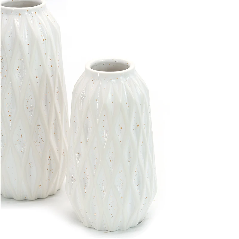 Flower Vase for Pampas Grass Eucalyptus Ceramic White Bud Vases