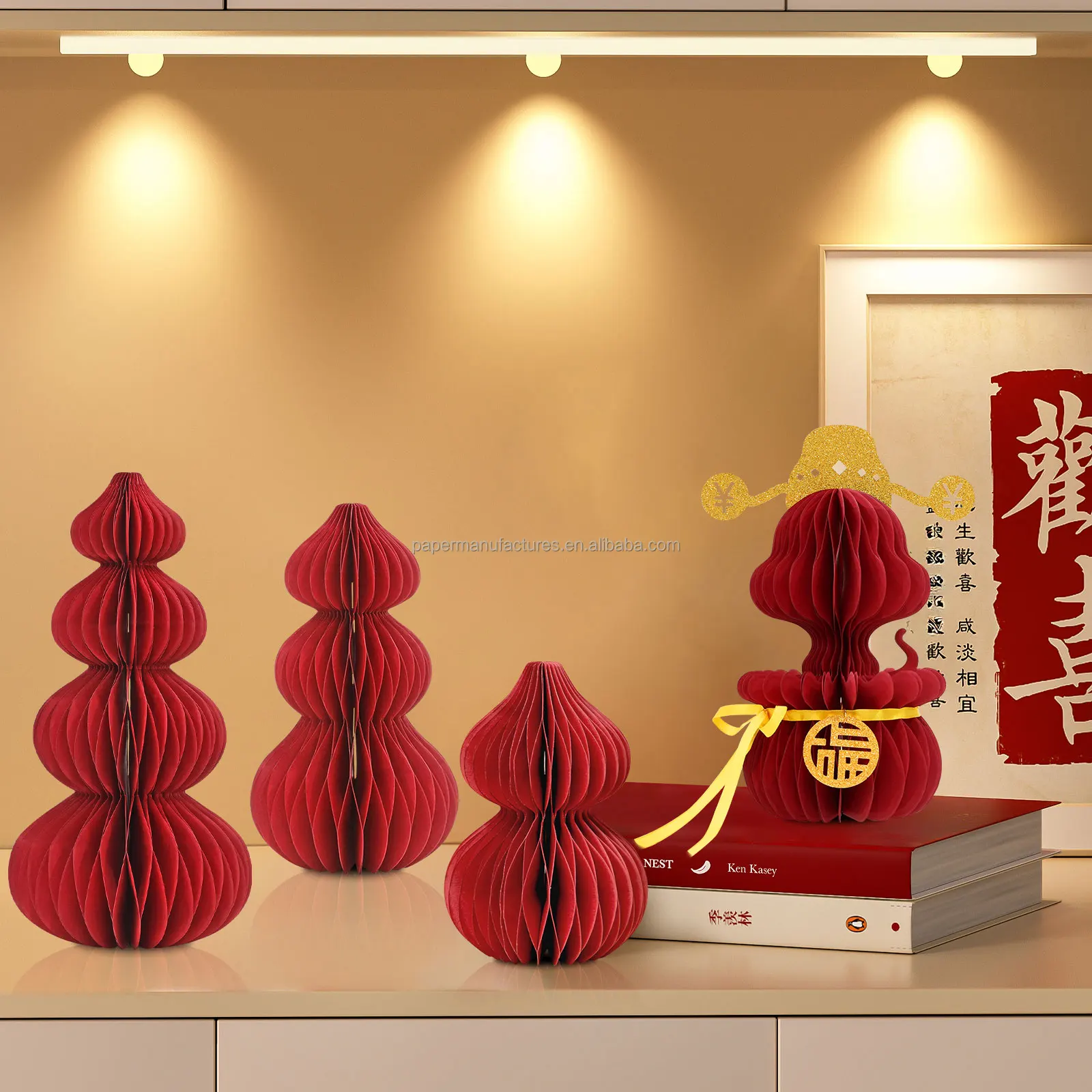 2025 God of Wealth Ornaments Chinese New Year Holiday Table Supplies Design Paper Decoration Windows Supplies Home Decor