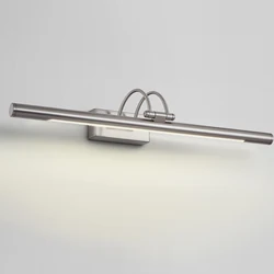 Vanity mirror with lights brushed nickel metal picture light wall fixtures led  hotel lighted vanity mirror lamp ip44