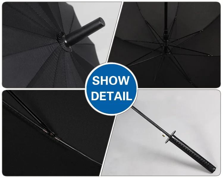 Japanese style Automatic Straight Umbrella, Chinese Supplier Samurai sword handle Printable logo Umbrella*