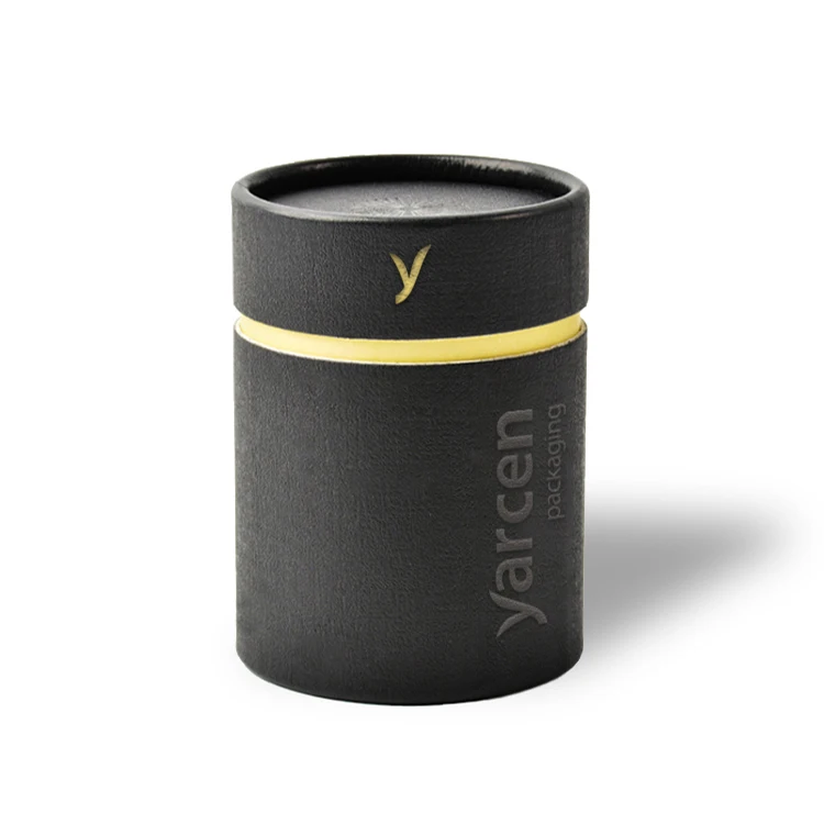 Custom printed biodegradable cylinder cardboard box round paper jar perfume essential oil bottle candle tea paper tube