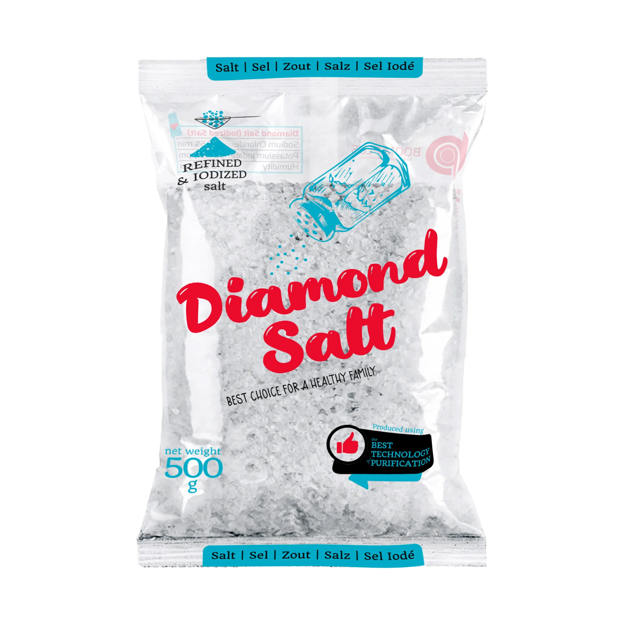 New Year brand Diamond Salt Customizable Product & Packaging Pure 99.7 iodized Edible Cooking white color Egyptian