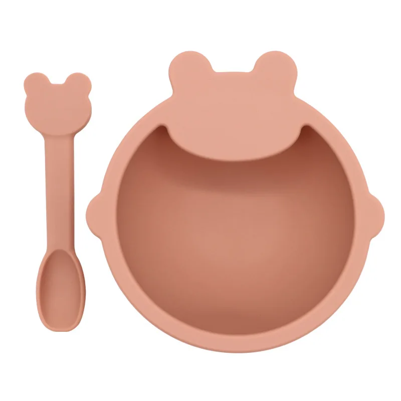 Baby feeding set soft spoon Silicone Baby Feeding tableware Set for Kids