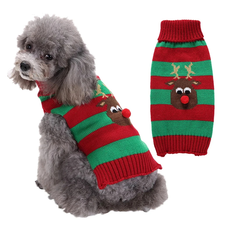 Dog Christmas Clothes Sweater Cute Autumn And Winter Cartoon Sweater Designer Cute Dog Clothes Sweater Pet Clothes