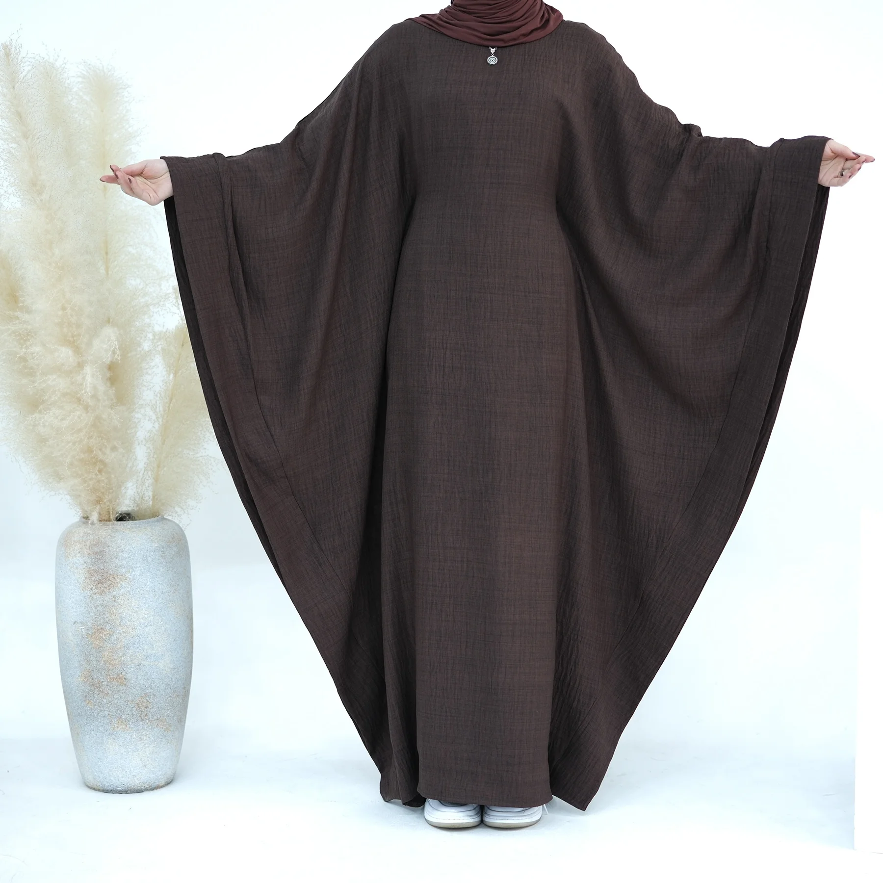 Loriya Dubai Abaya Designs Solid Color Kaftan Abaya Womens Dresses with Inside Tie Belt Prayer Abaya Women Muslim Dress