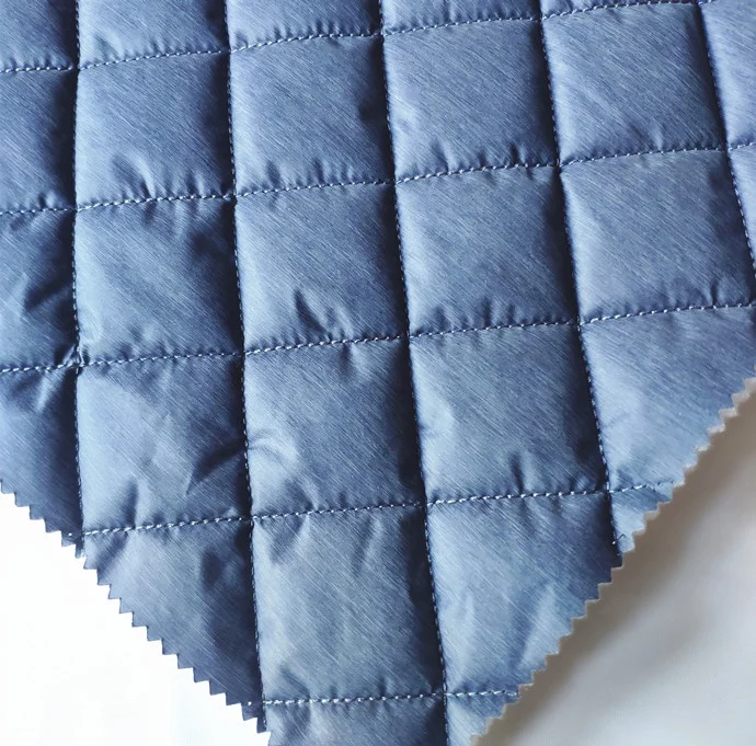 fashion double-side nylon melange quilting fabric with soft polyester padding for winter coat