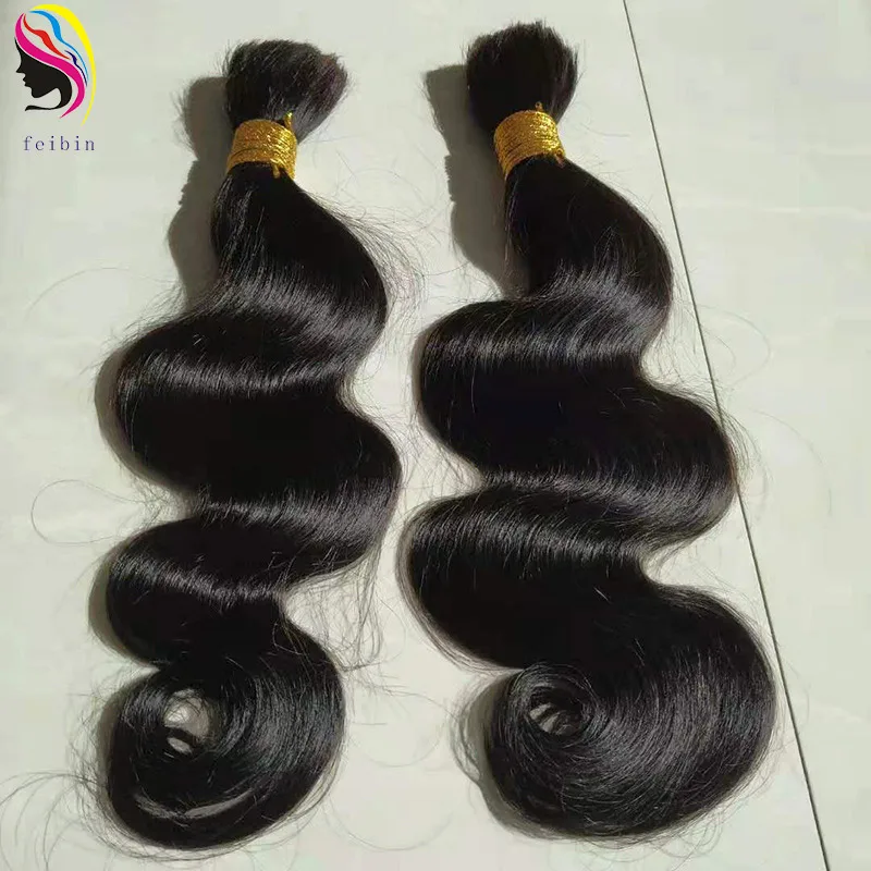 Hair bulk pure black straight cuticle aligned Natural wholesale virgin raw vietnamese vendor extension braid Human Hair
