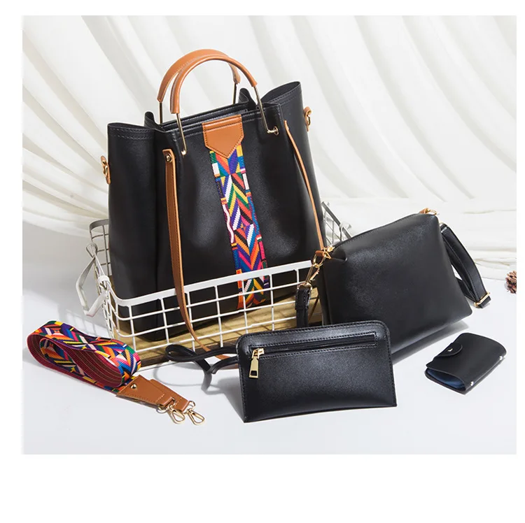 Модные сумки для женщин роскошные женские из 4 частей кожаные сумки-тоут через плечо