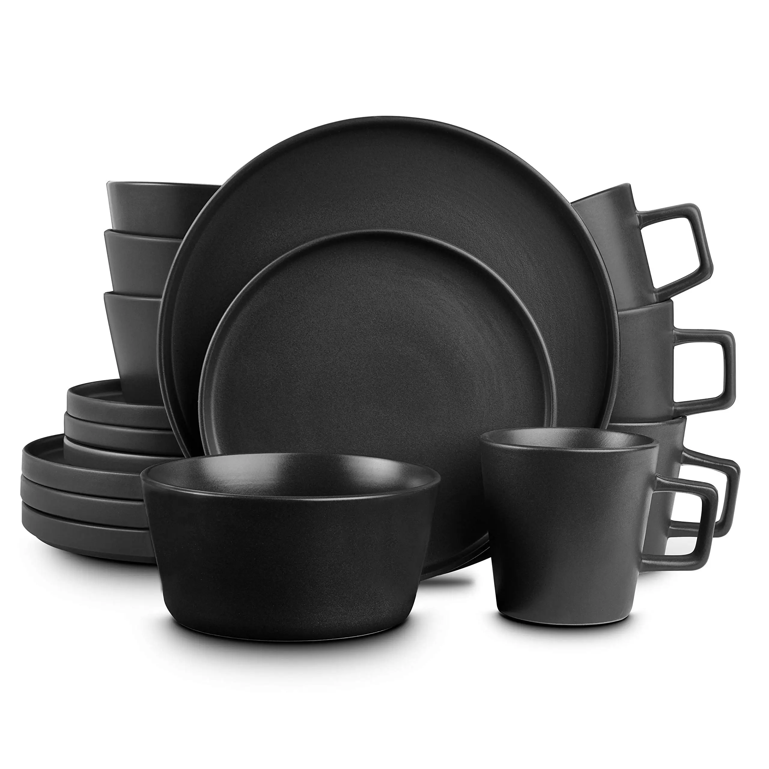 EKA оптовая продажа европейская Изысканная керамическая посуда столовая керамический черный Обеденный набор наборы посуды столовые