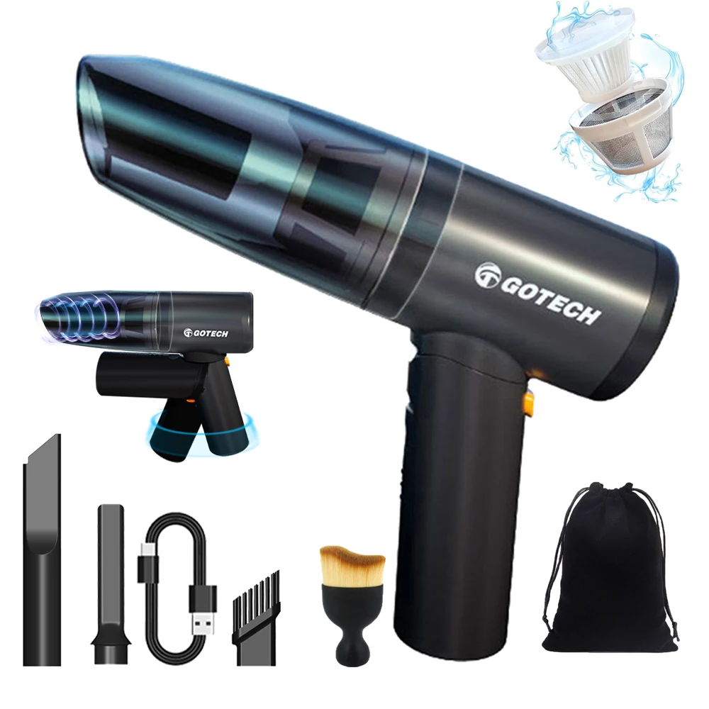 Advanced Hand Vacuum USB Charging Mini Portable Rechargeable Vacuum Cleaner Bag 8000Pa Suction Vacuum Cleaner Wireless