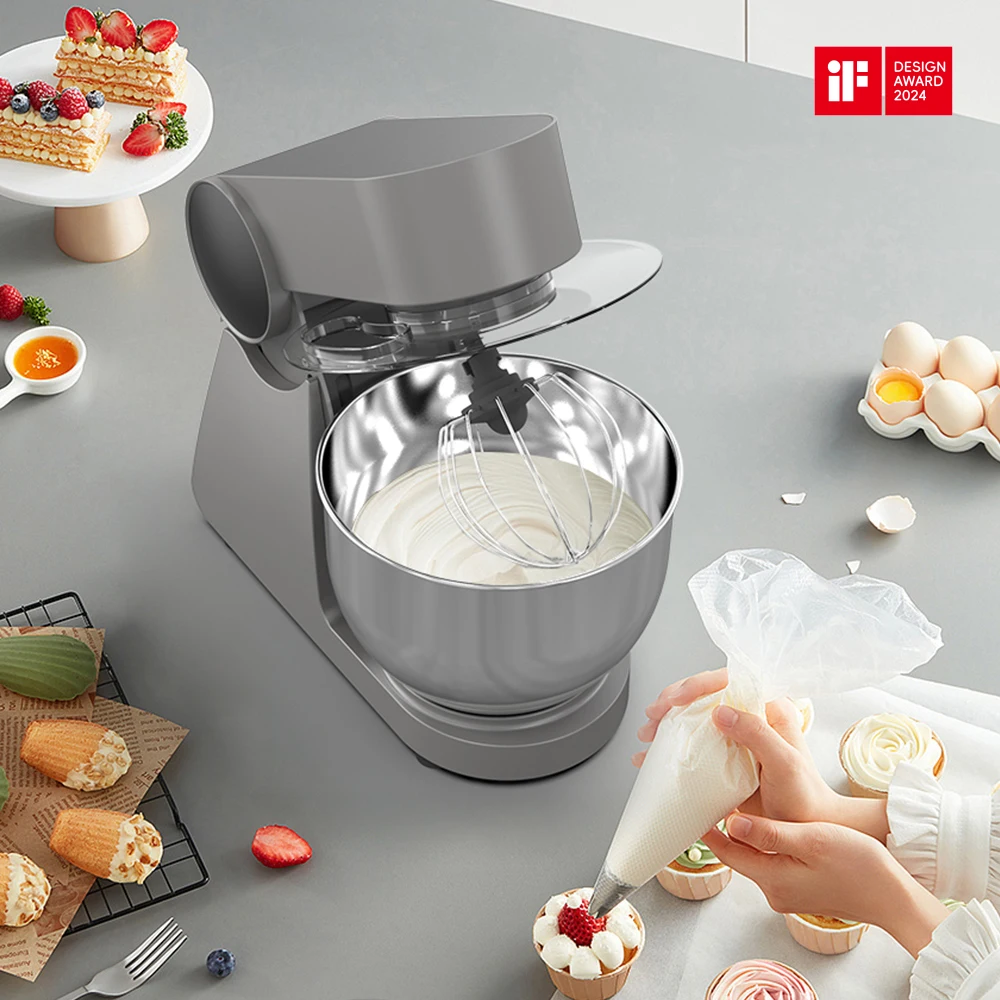 Electric Dough Mixer 6 Speeds Tile-Head Stand Dough Mixer Flour Mixing Machine Egg Cream Kneading Machine