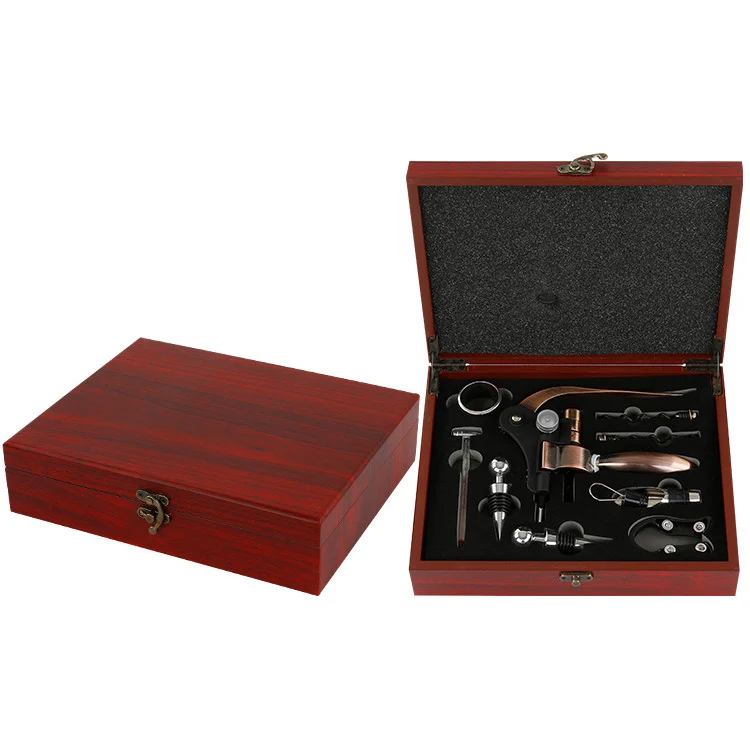 Stainless Steel Wine Bottle Opener Manual Vertical Lever Corkscrew Wine Accessories Set Wine Corkscrew With Foil Cutter Tool Set