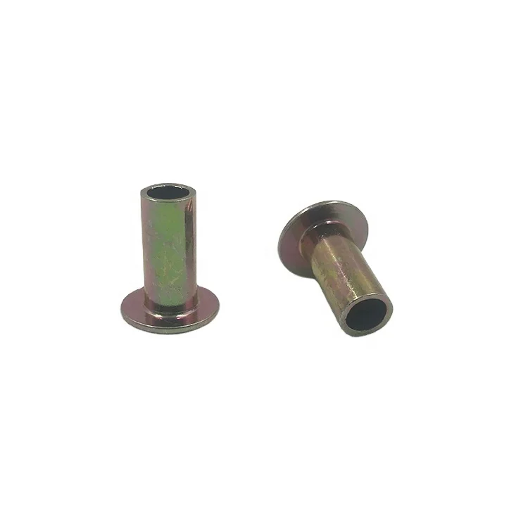 Strengthen Steel Flat Head Semi-Tubular Rivets with Zinc Plated Round Head Hollow Rivets