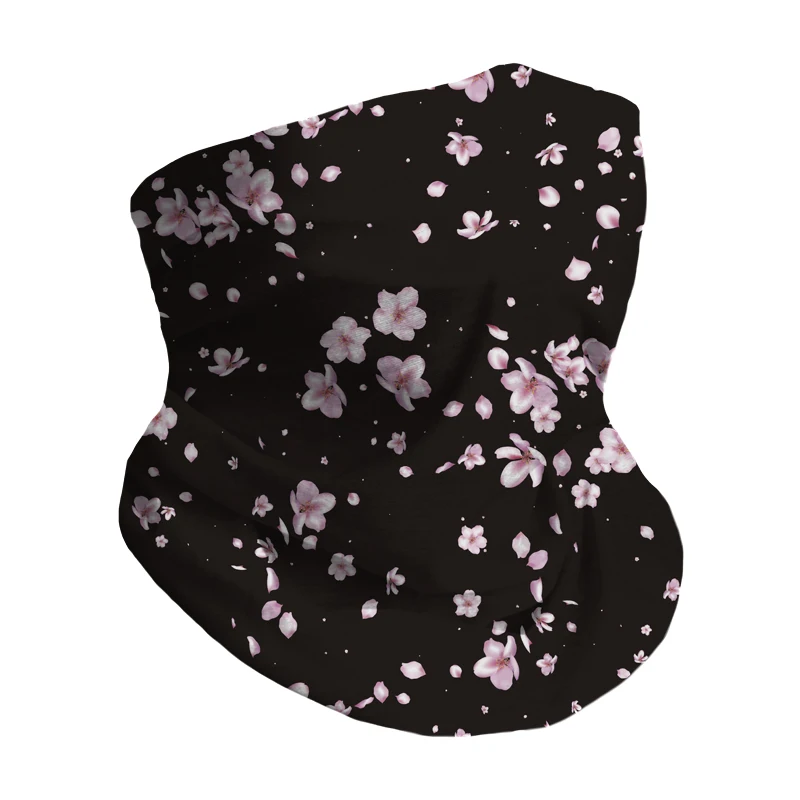 Multifunctional Peach Blossom Printed Bandana Outdoors Head Tube Seamless Face Bandana Neck Gaiter