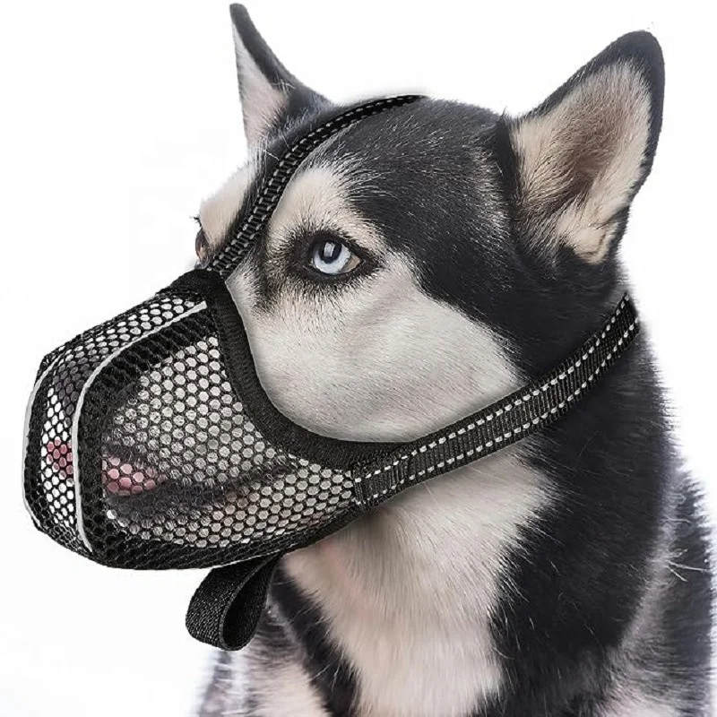 Wholesale Summer Soft Drinkable Pet Mesh Mouth Guard Breathable Adjustable Puppy Anti Barking Licking Chewing Dog Muzzles