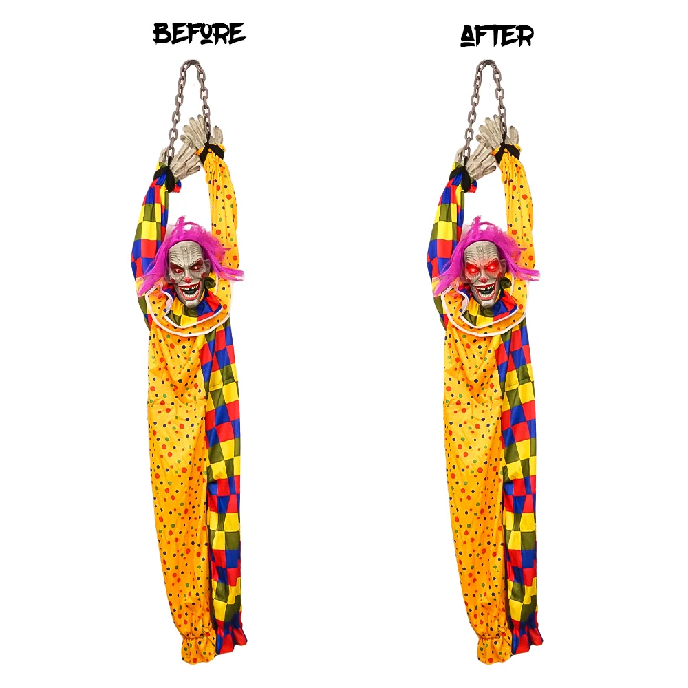 2024 Best Price Halloween Electric Scary Clown Hanging Skeleton For Halloween Party