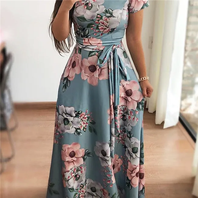 Горячая Распродажа, женское платье с коротким рукавом больших размеров, оптовая продажа, женское летнее модное сексуальное платье с круглым вырезом в европейском и американском стиле