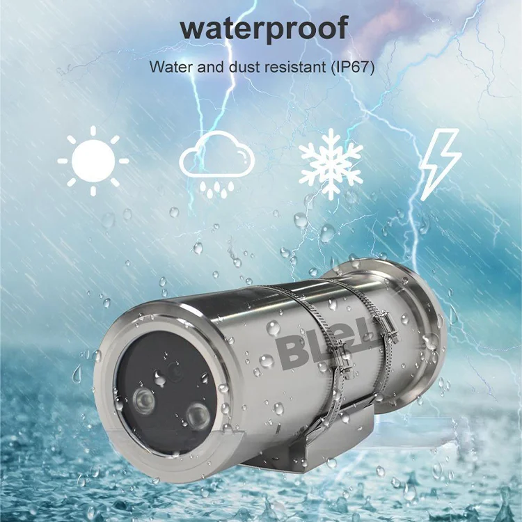 ip68 Infrared 304/316 Stainless Steel Waterproof Network Industrial Explosion-proof Bullet Camera