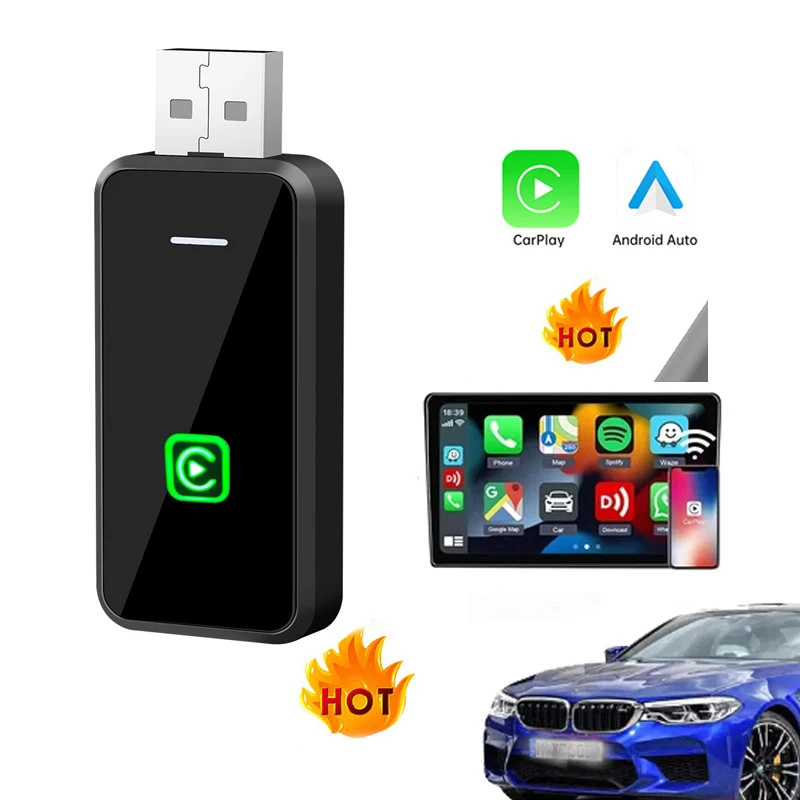 Factory OEM Mini 2 in 1 Wireless USB Carplay adapter Box CP520, Converts Wired Car Play to Wireless USB Dongle For Apple iPhone