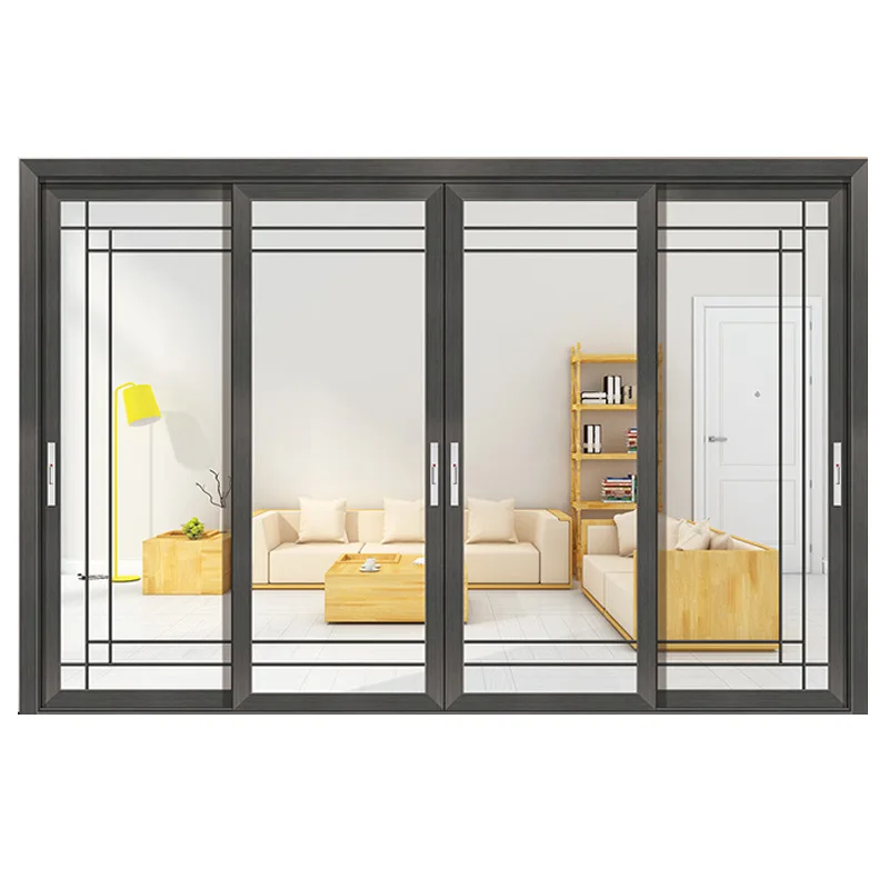 Modern Design As2047 Tempered Glazed Soundproof Lift And Multi Slide 4 Panel Sliding Patio Doors