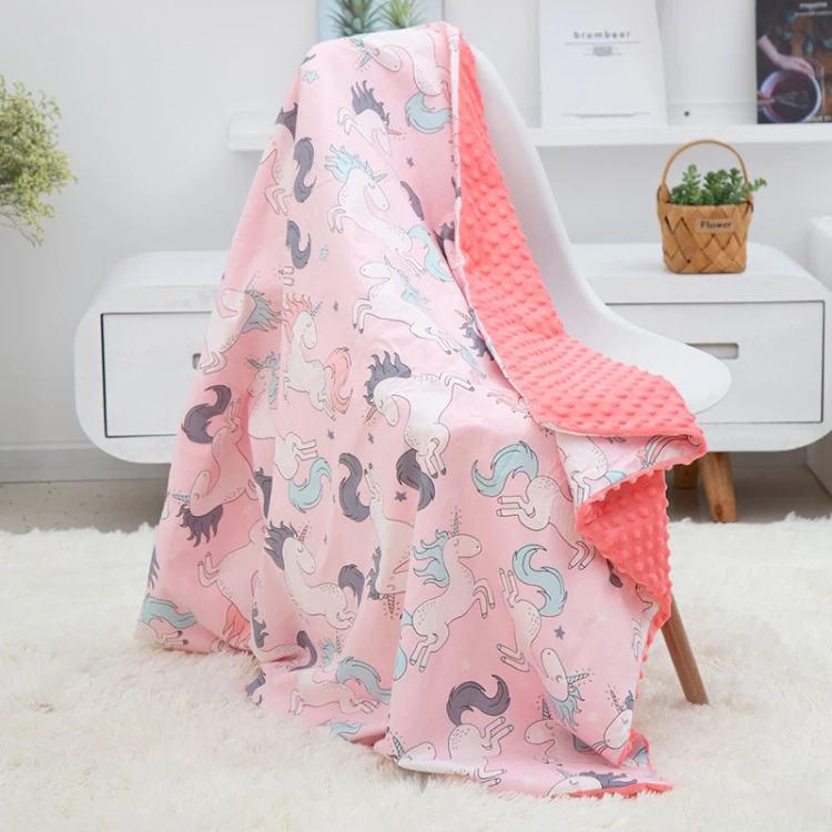 Eco-friendly Super Soft custom Baby Blanket Double Layers Mink Blanket Minky Dot Throw Blanket for babies