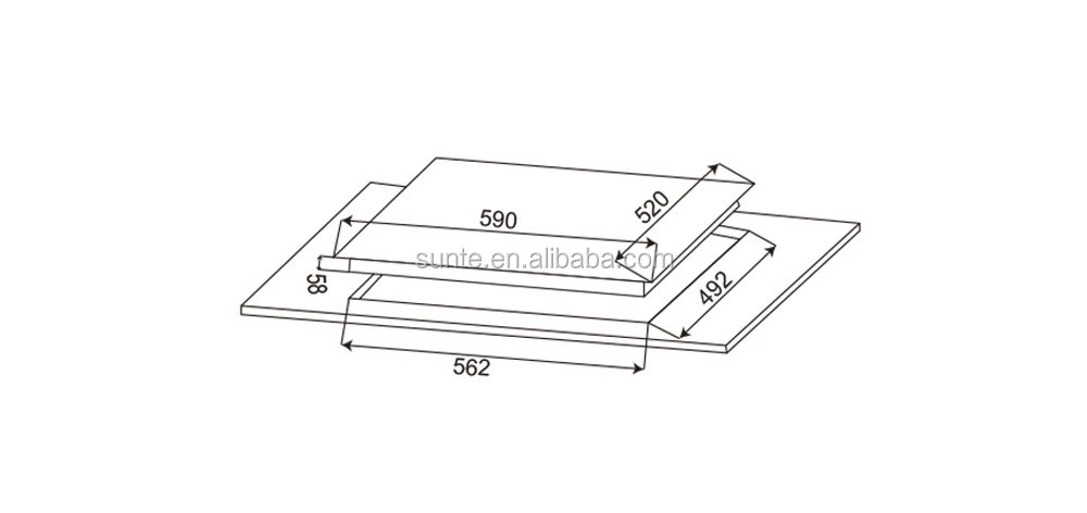 3 Burner Free zone built-in hob induction hob