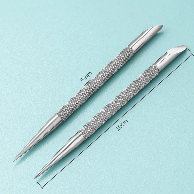 Nail Tools Salon Supplies Stainless Steel Cusp Pusher Repeatable Metal Cuticle Stick For Stick Decoration And Remover Dead Skin